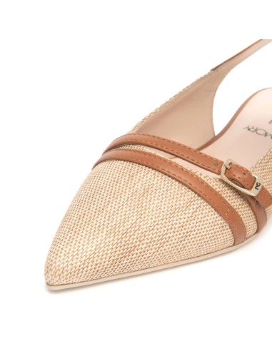Nero Giardini slingback in tessuto e pelle